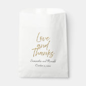 Wit & Goud Minimalistische Liefde & Bedankt bruilo Bedankzakje (Voorkant)
