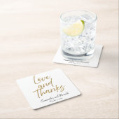 Wit & Goud Minimalistische Liefde & Bedankt bruilo Kartonnen Onderzetters (Insitu)