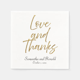 Wit & Goud Minimalistische Liefde & Bedankt bruilo Servet