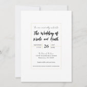Wit & Goud Modern Minimal Elegant Huwelijk Kaart (Voorkant)