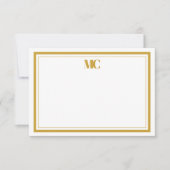 Wit Goud Modern Minimalistisch Monogram Twee Grenz Kaart (Voorkant)