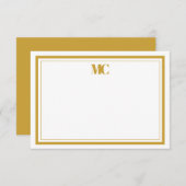 Wit Goud Modern Minimalistisch Monogram Twee Grenz Kaart (Voorkant / Achterkant)