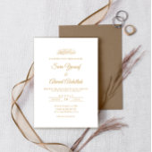Wit Goud Moderne Elegante Minimal Muslim Wedding Kaart