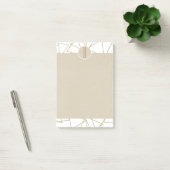 Wit Goud Moderne Geometrische Kraft Rustieke Monog Post-it® Notes (Kantoor)