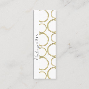 Wit & Goud Moderne Glam Elegante Cirkels Mini Visitekaartje