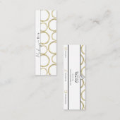 Wit & Goud Moderne Glam Elegante Cirkels Mini Visitekaartje (Voorkant / Achterkant)