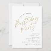 Wit & Goud | Moderne minimale typografie verjaarda Kaart (Voorkant)