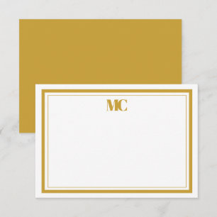 Wit Goud Moderne Minimalistische Monogram Twee Ran Kaart