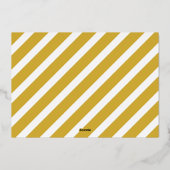 Wit & Goud Moderne Retro Kerstfoto Folie Feestdagenkaart (Achterkant)