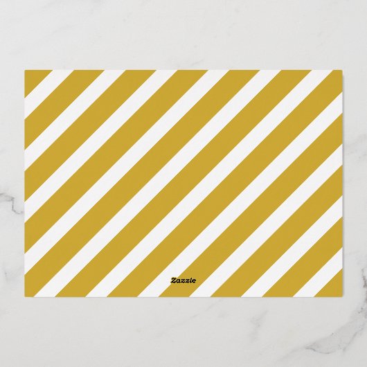 Wit & Goud Moderne Retro Kerstfoto Folie Feestdagenkaart (Achterkant)