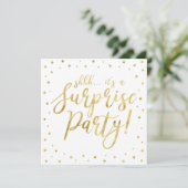 Wit & Goud | Moderne Verrassings Pensioenfeest Kaart (Staand voorkant)