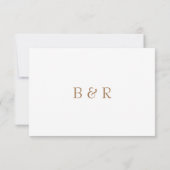 Wit & Goud Monogram Huwelijks RSVP Kaart (Achterkant)