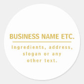 Wit & Goud Multifunctioneel Ronde Sticker (Voorkant)