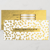 Wit & Goud Nep Folie Glam Cadeaubon (Voorkant / Achterkant)
