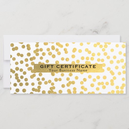 Wit & Goud Nep Folie Glam Cadeaubon (Voorkant)