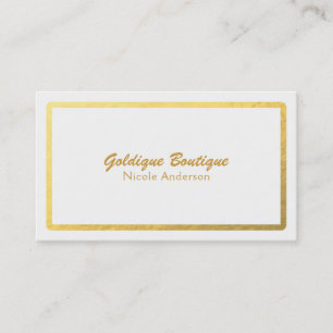 Wit & Goud Nep Folie Glans Minimal Glamour Visitekaartje