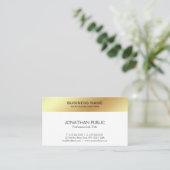 Wit Goud Ontwerp Elegant Modern Bedrijf Slank Visitekaartje (Staand voorkant)