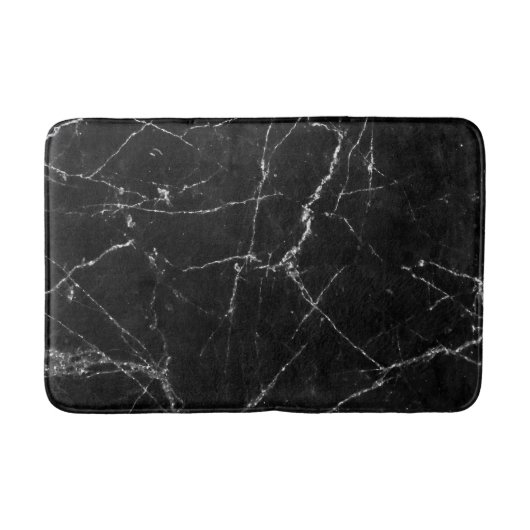 Wit goud op zwarte marmer badmat (Voorkant)
