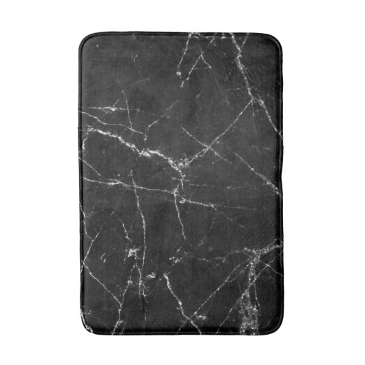 Wit goud op zwarte marmer badmat (Voorkant Verticaal)