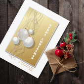 Wit Goud Ornamenten Kerst Briefkaart
