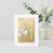 Wit Goud Ornamenten Kerst Briefkaart (Staand voorkant)