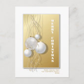 Wit Goud Ornamenten Kerst Briefkaart (Voorkant)