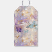 Wit Goud Paarse Blauwe Bloemen Cadeaulabel (Achterkant)