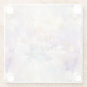 Wit Goud Paarse Blauwe Bloemen Glazen Onderzetter (Achterkant)