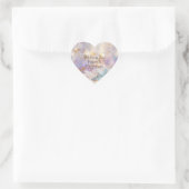 Wit Goud Paarse Blauwe Bloemen Hart Sticker (Tas)