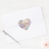 Wit Goud Paarse Blauwe Bloemen Hart Sticker (Envelop)