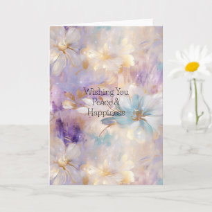 Wit Goud Paarse Blauwe Bloemen Kaart