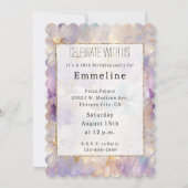 Wit Goud Paarse Blauwe Bloemen Kaart (Voorkant)