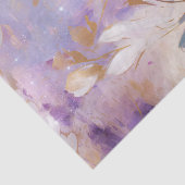 Wit Goud Paarse Blauwe Bloemen Tissuepapier (Detail)