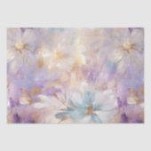 Wit Goud Paarse Blauwe Bloemen Tissuepapier (Voorkant)