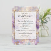 Wit Goud Paarse Blauwe Vrouwelijke Bloemen Kaart (Staand voorkant)