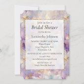 Wit Goud Paarse Blauwe Vrouwelijke Bloemen Kaart (Voorkant)