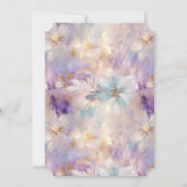 Wit Goud Paarse Blauwe Vrouwelijke Bloemen Kaart (Achterkant)
