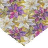 Wit Goud Paarse Roze Kerstmis Poinsettias Tafelkleed (Gekanteld)