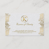 Wit & Goud Paisley Kant Loyaliteit Kaart Klantenkaartje (Achterkant)