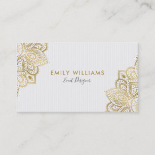 Wit & Goud  Paisley Kant Visitekaartje