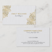Wit & Goud Paisley Kant Visitekaartje (Voorkant / Achterkant)
