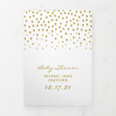 Wit & Goud Polka Dot, Baby shower Suite Drieluik Uitnodiging (Cover)
