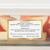 Wit & Goud Product Ingrediënten Jar Waterdicht Labels (Aangebracht)