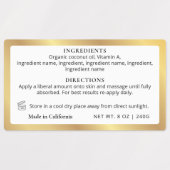 Wit & Goud Product Ingrediënten Jar Waterdicht Labels (Design 1)