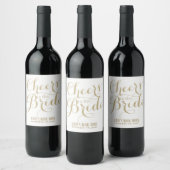 Wit & Goud PROOST OP DE BRUID Bruids Wijn Etiket (Flessen)