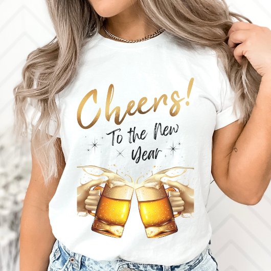 Wit & Goud Proost op New Years Eve Party 2024 T-shirt