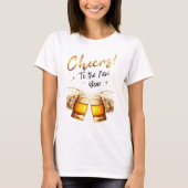 Wit & Goud Proost op New Years Eve Party 2024 T-shirt (Voorkant)