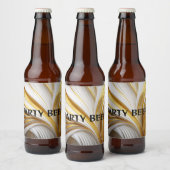Wit Goud Retro Bier Etiket (Flessen)