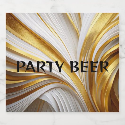 Wit Goud Retro Bier Etiket (Enkel label)