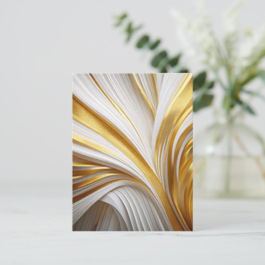 Wit Goud Retro  Briefkaart (Staand voorkant)